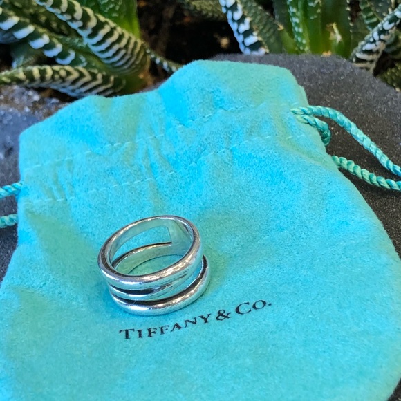 Tiffany & Co. Jewelry - Vintage Tiffany & Co  Triple wave wide band ring